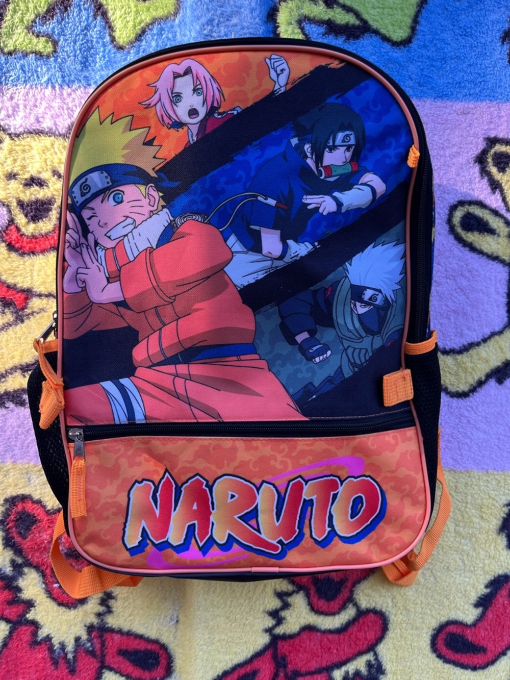 Bioworld Naruto Shippuden Group Fight Pose Backpack - Naruto Sasuke Sakura